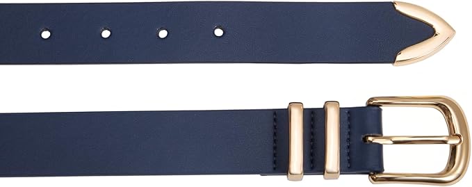 VATAN Women Leather Belt for Jeans Dresses Pants Fashion Ladies Casual Waist Belt with Gold Buckle