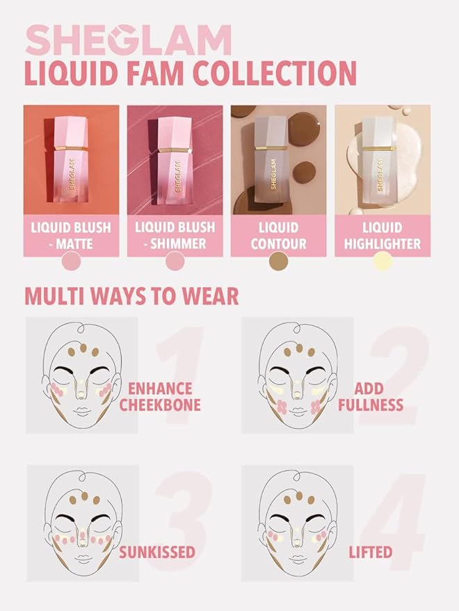SHEGLAM Glow Bloom Liquid Waterproof Highlighter Long Lasting Cream Highlighter with Shimmer Dewy Finish - Tea Cake