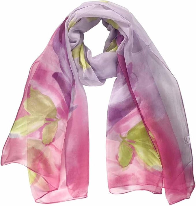 Pokeedioty Scarfs for Women Lightweight Fashion Scarves Elegant Floral Pattern Sheer Scarfs