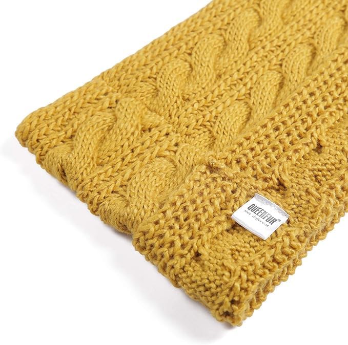 QUEENFUR Winter Women Thick Cable Knit Ribbed Infinity Circle Loop Scarf
