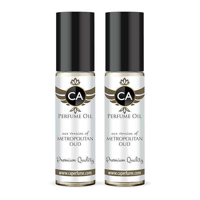 CA Perfume Impression of Metropolitan Oud for Women Eau De Parfum Amber Scent Long Lasting Perfumes for Women Travel Size TSA Ready for Day and Night Wear 0.33 Fl Oz 10ml (Pack of 2)