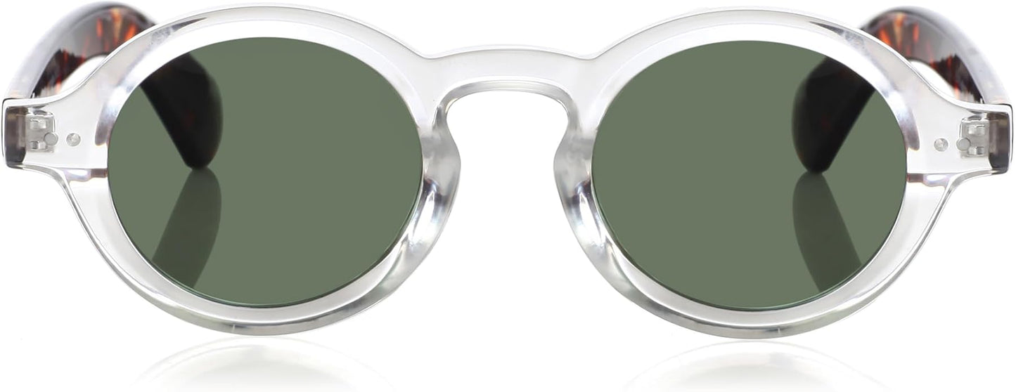 Trendy Round Polarized Sunglasses for Men Women Chunky Hippie Costume Sun Glasses 90s Circle Retro Style