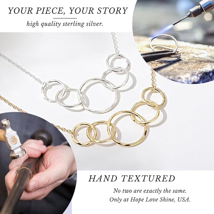 HOPE LOVE SHINE Mom Gift from Daughter - Sentimental, Meaningful Mother and Daughter Necklace, Jewelry, 14k Gold Plated Sterling Silver