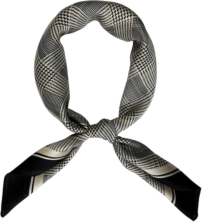 FONYVE Silk Feeling Scarf Medium Square Satin Head Scarf for Women 27.5 × 27.5 inches