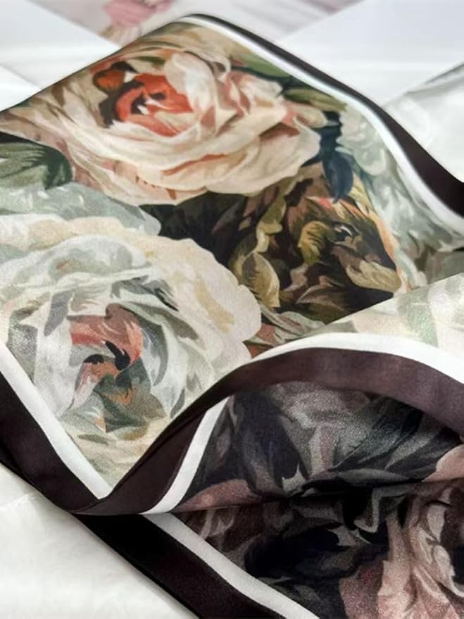 100% Mulberry Silk Ribbon Scarf for Hair Beach Head Wraps for Women Handbag accessories Necktie