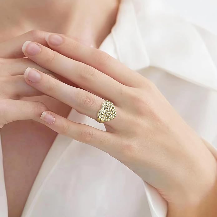 Gold Jewelry Set 18K Gold Accessories for Women Jewelry Set Wedding Bridal Fashion Jewelry Sets Women Accessories Bracelets Earrings and Rings Sweetheart Gifts