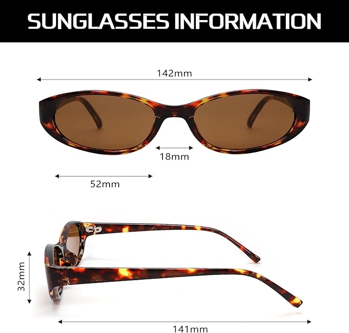 Retro Oval Sunglasses for Women 2026 90s Small Chic Cat Eye Sun Glasses Sunnies Lightweight Shades