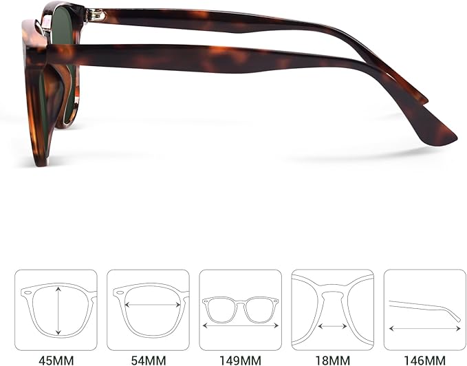 DrRelax Retro Sunglasses Womens Trendy Round Polarized Shades Sun Glasses