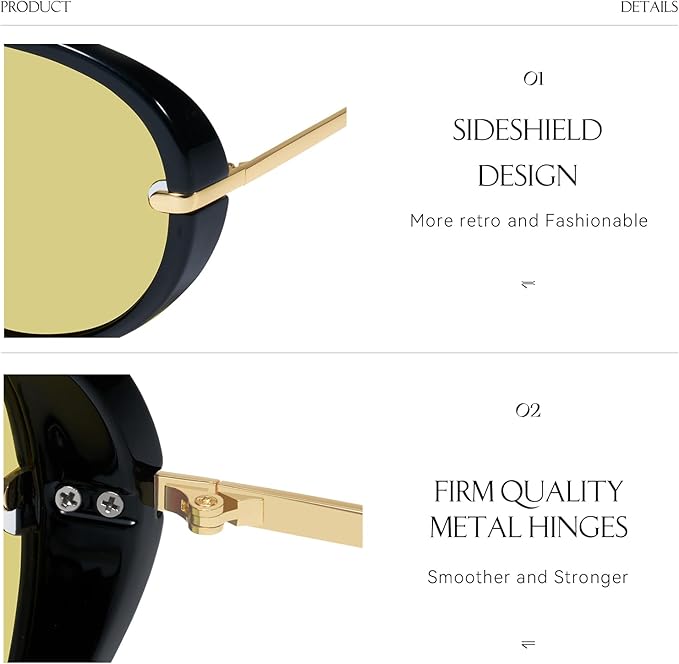 mosanana Trendy Oversized Aviator Sunglasses for Women Retro Style MS52478
