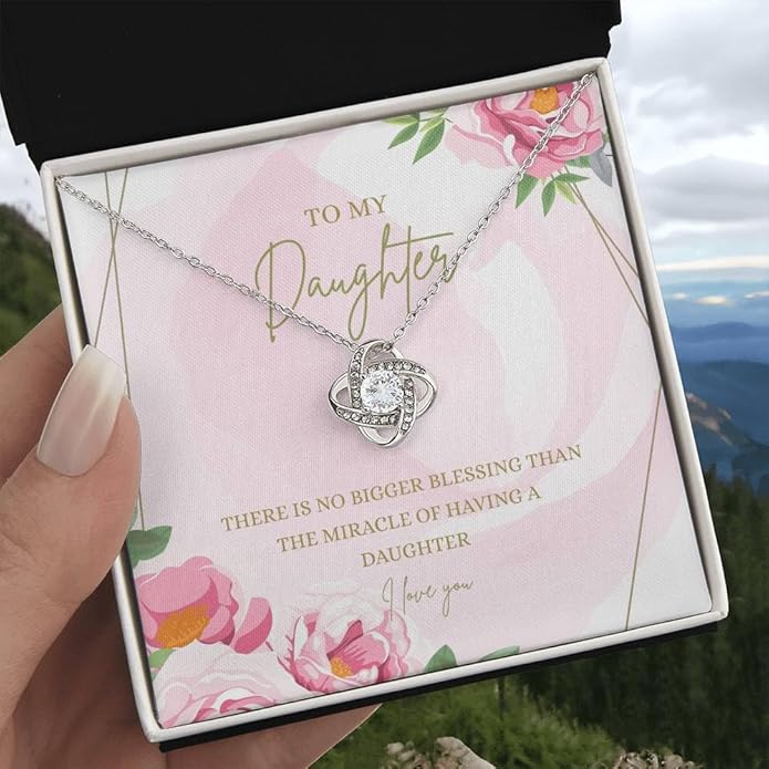 VIRAGIL To My Daughter Gift Necklace From Dad or Mom - Badass Daughter Jewelry With Heartfelt Message & Elegant Box