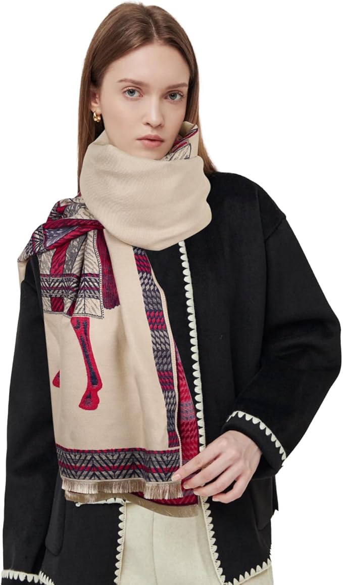 EXTREE Scarfs for Women Pashmina Silky Shawl Wrap for Evening Dressing Blanket Open Front Poncho Cape