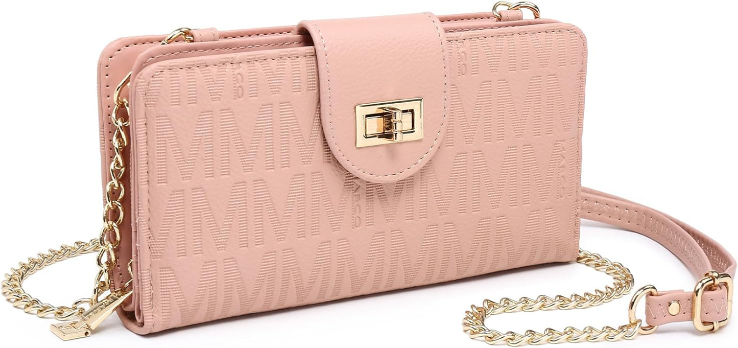 MKP COLLECTION Women Small Crossbody Shoulder Bag Zip Wallet Purse Handbags Clutch Credit Card Holder with Chain Strap