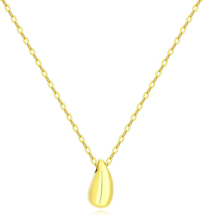 EVEYE S925 Sterling Silver Necklace For Women, Teardrop Pendant Necklaces, Pear Pendant Necklace Jewelry Minimalist style Gift