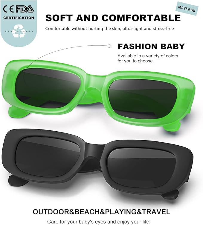 Retro Rectangle Kids Sunglasses 90’s Vintage Fashion Narrow Square Frame Glasses Shades for Girls Boys UV Protection