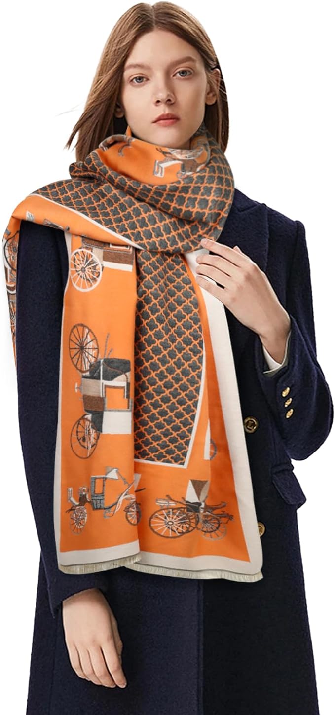 EXTREE Scarfs for Women Pashmina Silky Shawl Wrap for Evening Dressing Blanket Open Front Poncho Cape