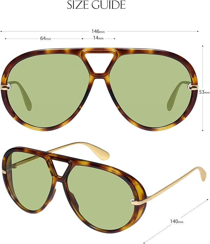 mosanana Trendy Oversized Aviator Sunglasses for Women Retro Style MS52478