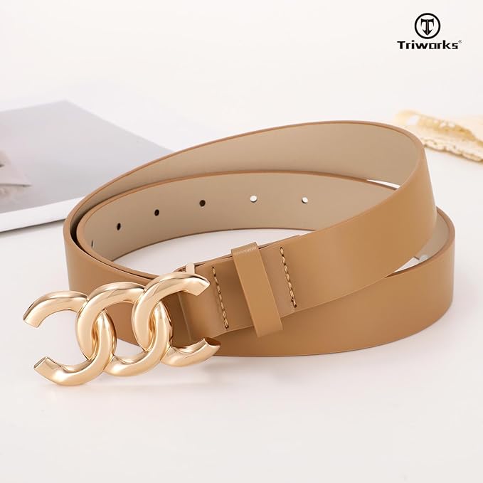 TRIWORKS 3 Pack Women's Belts for Jeans Pants Fashion Waist Belts for Ladies Leather Belts