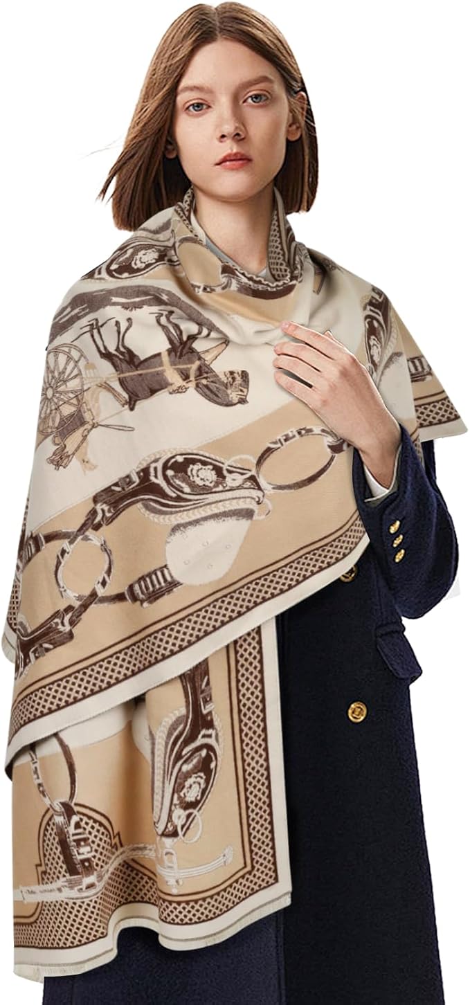 EXTREE Scarfs for Women Pashmina Silky Shawl Wrap for Evening Dressing Blanket Open Front Poncho Cape