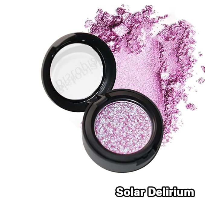 Bistopia Glitter Eyeshadow Collection, 14 Shades, Shimmer Pressed Powder, Metallic and Iridescent Colors (Solar Delirium)