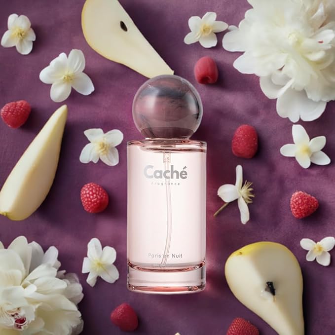 Paris en Nuit by Caché – Strawberry, Raspberry, Pear, Datura Flower, Peony, Patchouli, White Musk; Eau De Parfum (EDP) 50ml