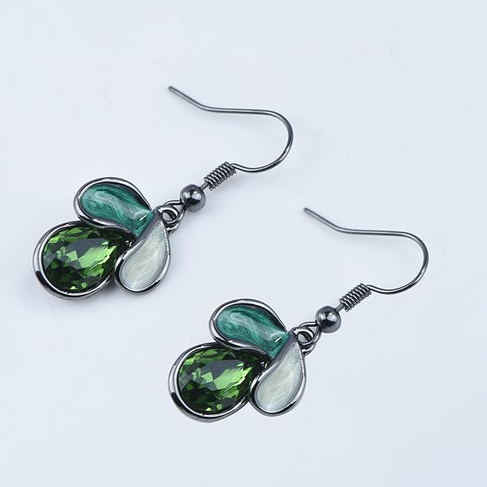 Vintage Statement Jewelry Set Leaf Floral Bohemian Boho Statement Necklace Earring Set Crystal Fashion Costume Jewelry