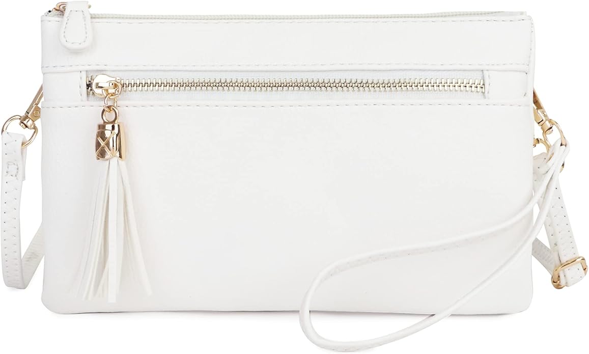 Solene Women's Lightweight Multi Compartment Wristlet Clutch Wallet Crossbody Bag