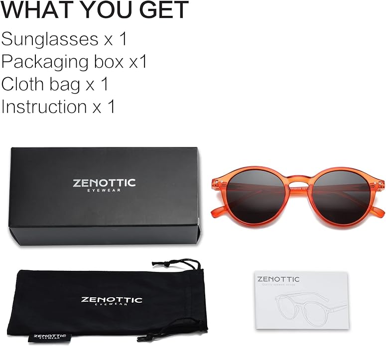 ZENOTTIC Polarized Round Sunglasses, Stylish Sunglasses for Men and Women Retro Classic, Multi-Style Selection