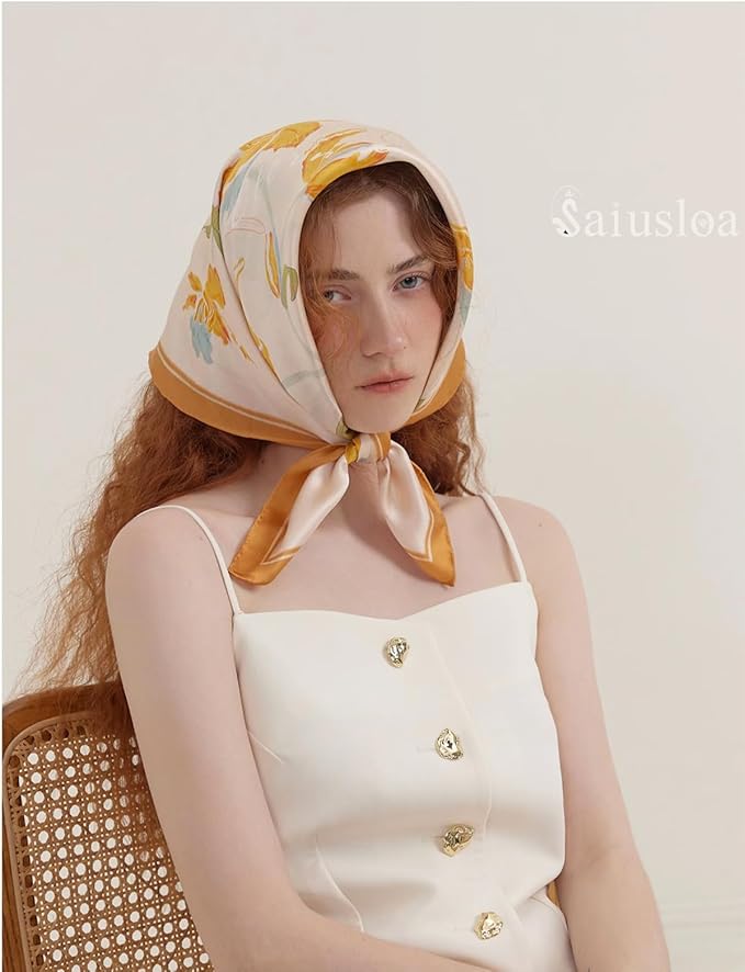 Neck Scarf For Womens Silky Head Scarves Hair Bandanas Square Scarf Fashion Accessories lightweight