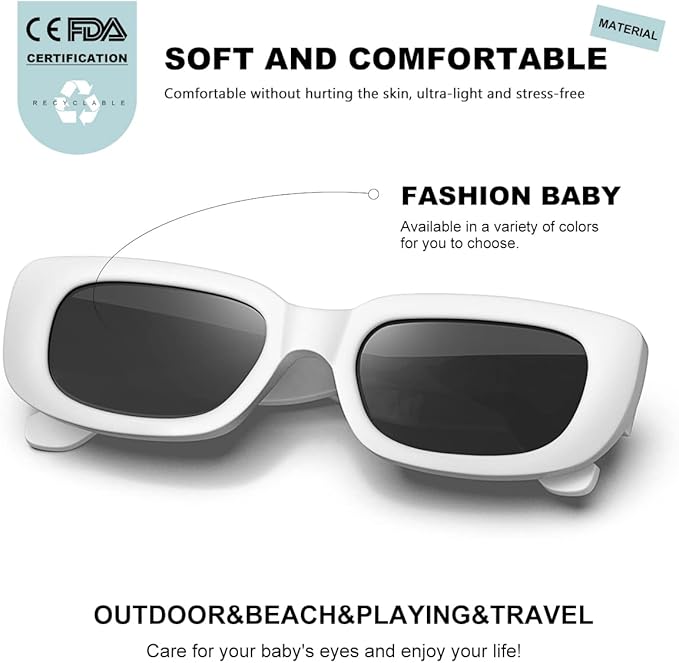 Retro Rectangle Kids Sunglasses 90’s Vintage Fashion Narrow Square Frame Glasses Shades for Girls Boys UV Protection