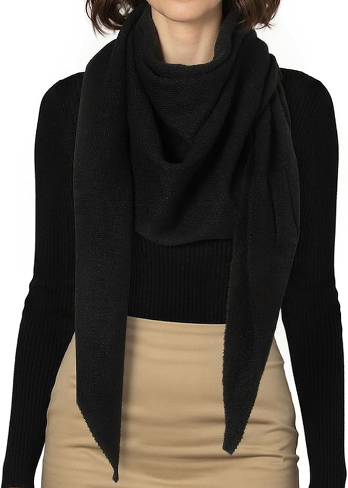 RIIQIICHY Shawl Wrap Women Pashmina Triangle Cape Knit Sweater Scarf for Fall Winter Fashion Accessory