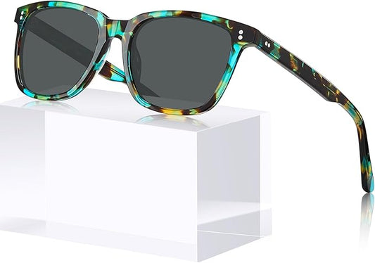 CARFIA Polarized Sunglasses for Women: Acetate, Small/Medium Size, UV400 Anti Glare CA5354