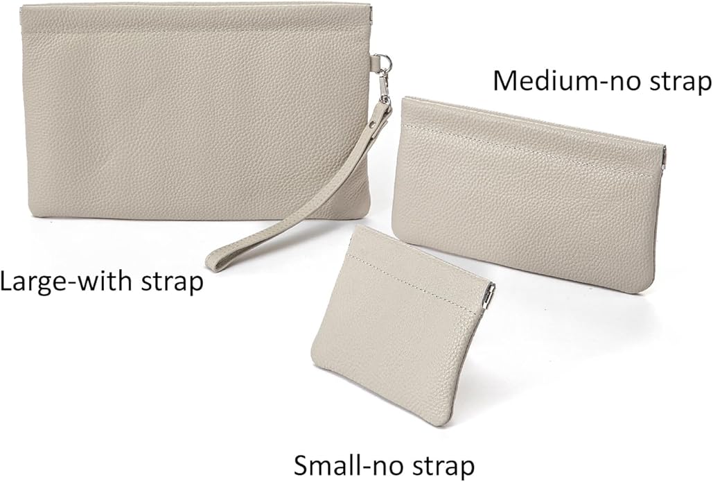 Genuine Leather Wristlet Handbags Purses Cell Phone Pocket Clutch Wallet Coin Purse For Men Women