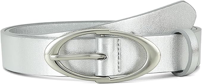 Earnda Women Faux Leather Belt for Jeans Pants Fashion Ladies Waist Belts with Gold Silver Oval Buckle