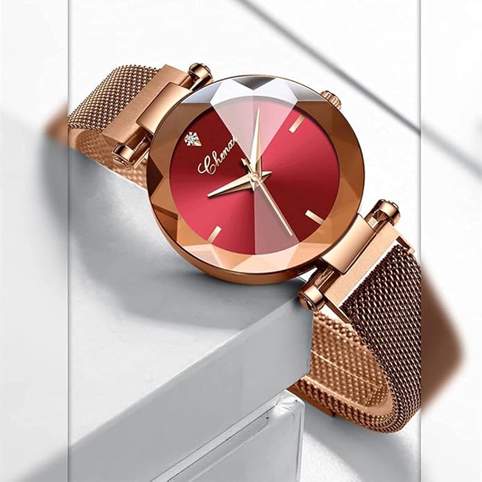 Fashion Watches for Women Rose Gold Stainless Steel Mesh Band Watch Elegant Ladies Gifts Waterproof Wrist Watch