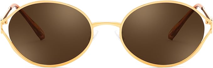 FEISEDY Retro Oval Small Sunglasses for Women Men 90s Trendy Classic Y2K Frame Round Shades UV400 Protection B9164