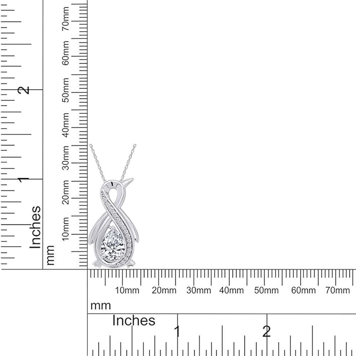 Infinity Penguin Pendant Necklace for Women, 14K Gold Over Sterling Silver with Pear & Round Cut Simulated Birthstone & White Diamond Accents, Dainty Animal Jewelry Gift with 18" Chain
