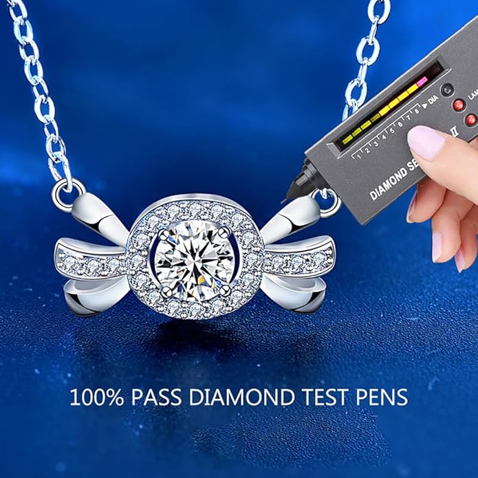 10K/14K/18k Gold Minimalist Candy Shaped Diamond Pendant Necklace, 0.5 Carat D-Color VVS1, Unique and Solitaire Diamond Necklace for Women