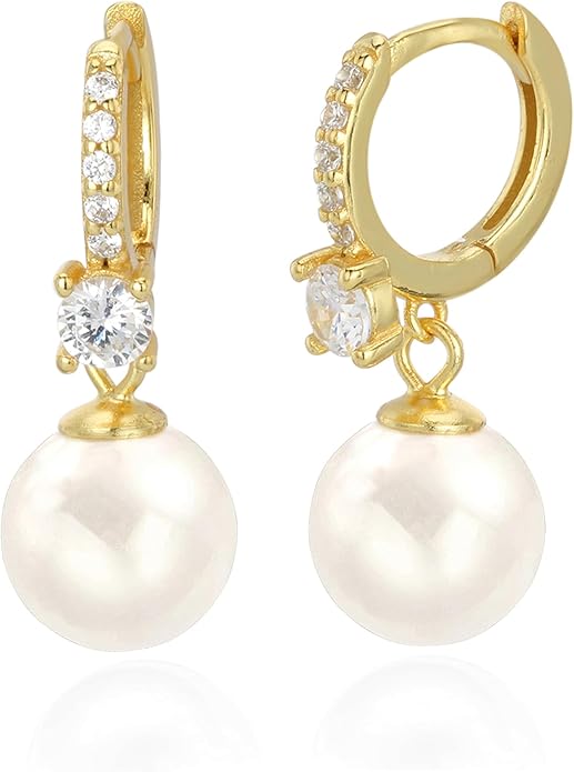 Long Pearl Earrings for Women 925 sterling silver Pearl Dangle Earrings Hypoallergenic Elegant Wedding Pearl Tassel Earrings for Bridal Christmas Gift…