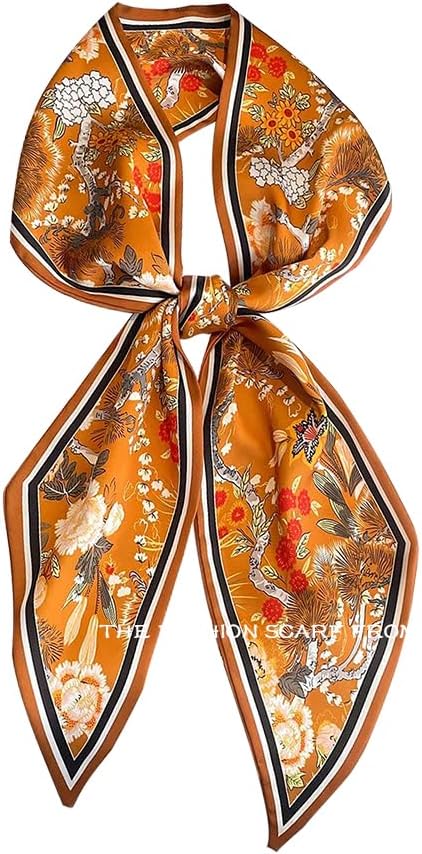 Livrerpi Silk Feeling Head Scarf Fashion Satin Hair Scarf Square Long Scarves for Women Gifts