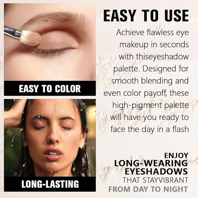 Light Brown Single Matte Eyeshadow Makeup, Neutral Powde Eye Shadow for Women, Rosy Brown Eyeshadow Palette Pigmented Waterproof, sombras para ojos, Lightweight Blendable, Girls Christmas Gift