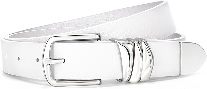 VONMELLI Women's Belt for Jeans Dress Leather Belt for Women Fashion Waist Ladies Belt with Silver Buckle