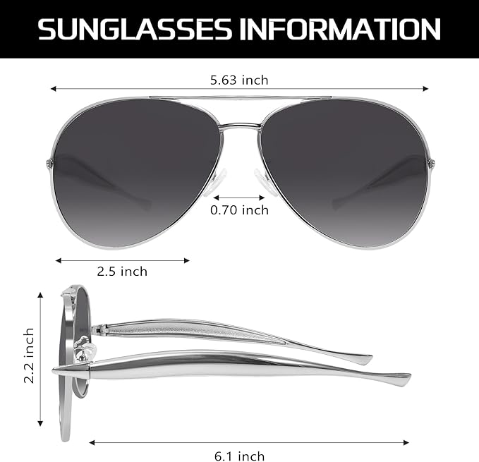 Retro Gold Aviator Sunglasses for Women Men, 2025 Metal Oversized 70s Aviators Sun Glasses