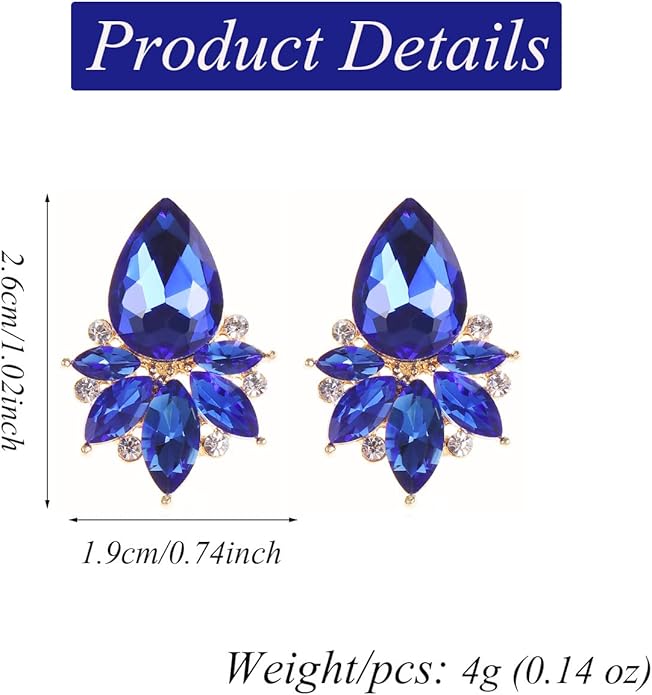 Vintage Rhinestone Earrings Fancy Crystal Cluster Drop Earrings Art Deco Earrings for Women