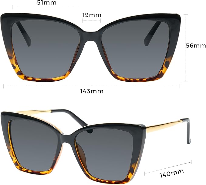 mosanana Oversized Cat Eye Sunglasses for Women Trendy Style MS52028