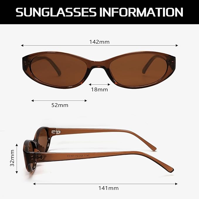 Retro Oval Sunglasses for Women 2026 90s Small Chic Cat Eye Sun Glasses Sunnies Lightweight Shades