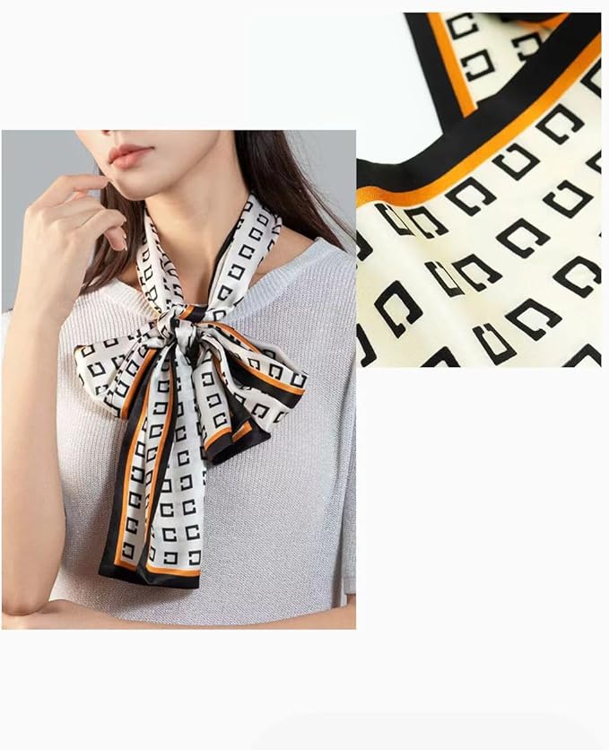 100% Mulberry Silk Ribbon Scarf for Hair Beach Head Wraps for Women Handbag accessories Necktie