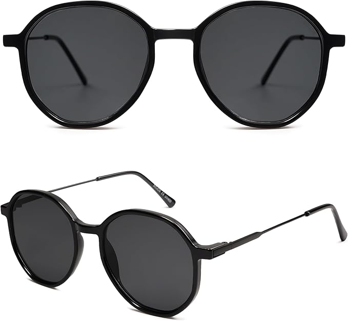 SOJOS Trendy Designer Hexagon Round Sunglasses for Women Fashion Big Shades Geometric Women Sunglasses SJ2181