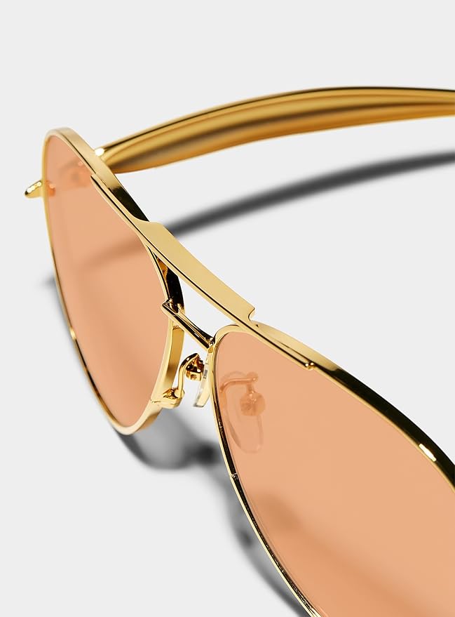 Retro Gold Aviator Sunglasses for Women Men, 2025 Metal Oversized 70s Aviators Sun Glasses