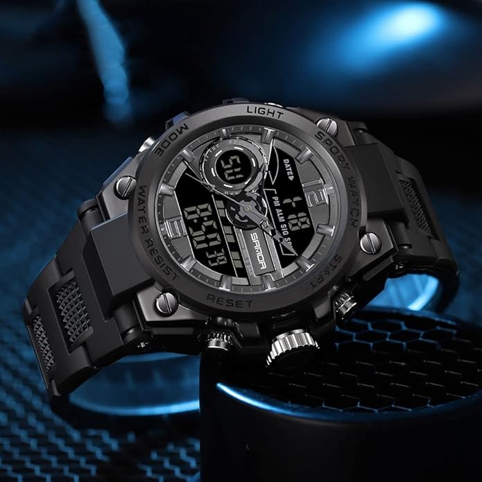 KXAITO Men's Watches Sports Outdoor Waterproof Military Watch Date Multi Function Tactics LED Alarm Stopwatch