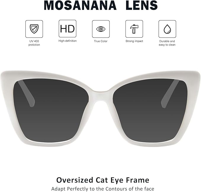 mosanana Oversized Cat Eye Sunglasses for Women Trendy Style MS52028